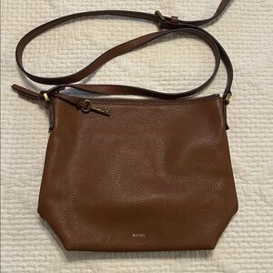 Fossil Brown Leather Crossbody Bag